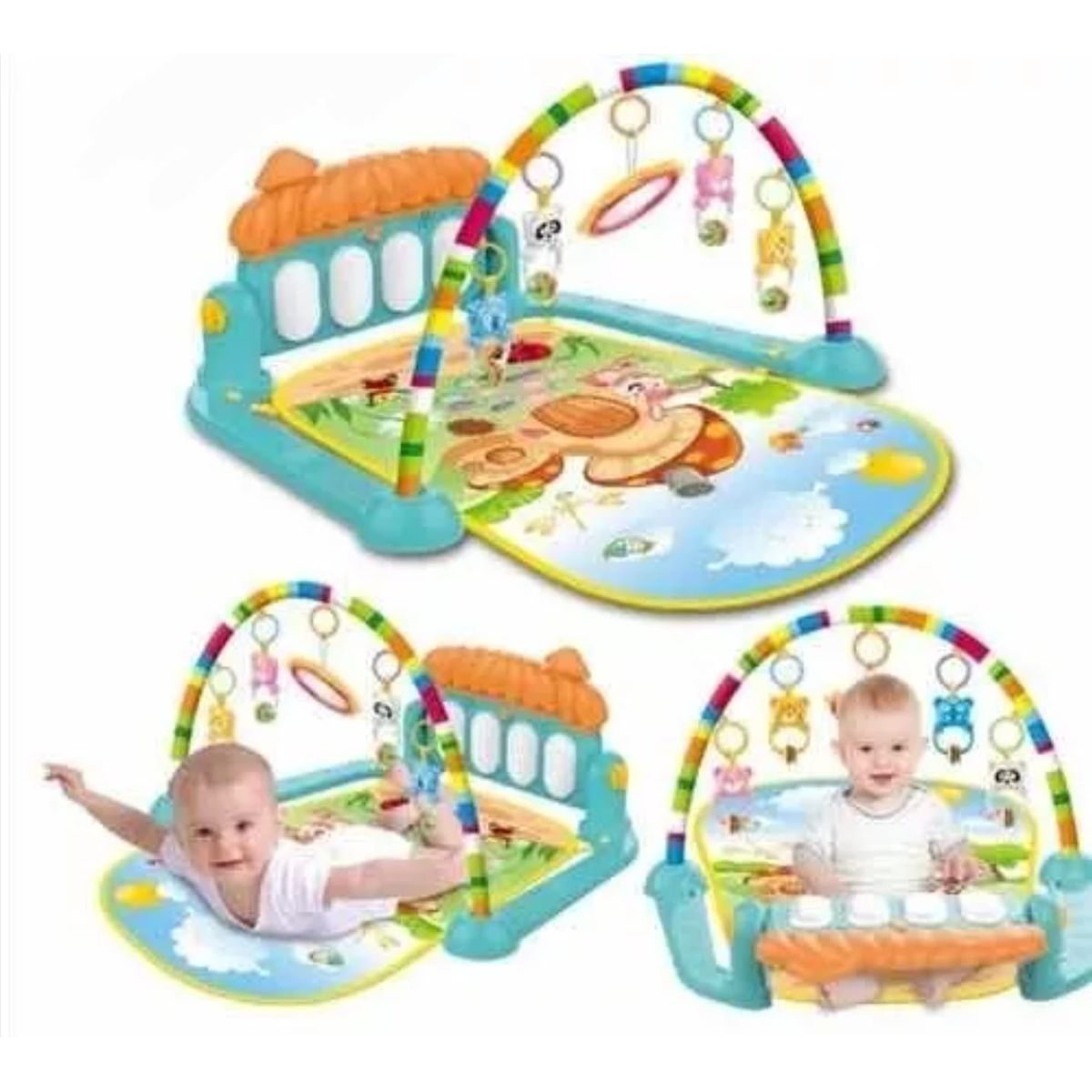 GENERICO - TAPETE GIMNASIO PIANO MUSICAL BEBE DISEÑO HONGO ESTIMULACION