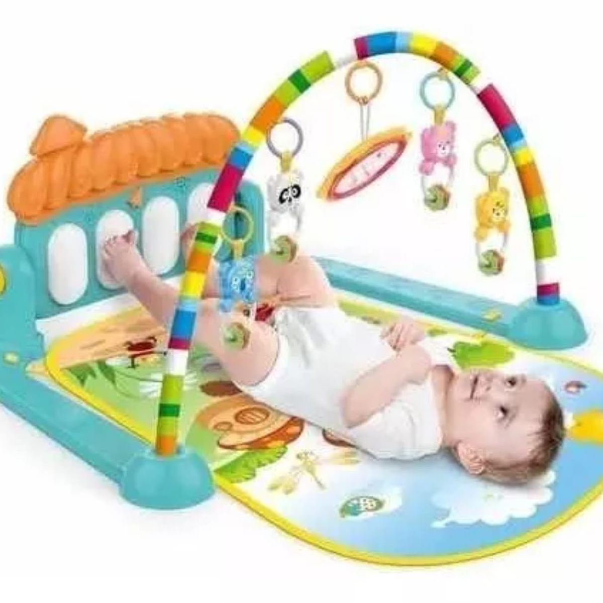 GENERICO - TAPETE GIMNASIO PIANO MUSICAL BEBE DISEÑO HONGO ESTIMULACION