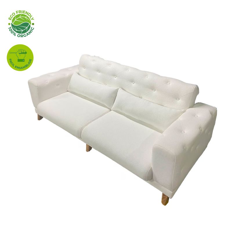 GENERICO - Sofá Cama Moderno Mueble Grecia Reclinable 3 posiciones blanco
