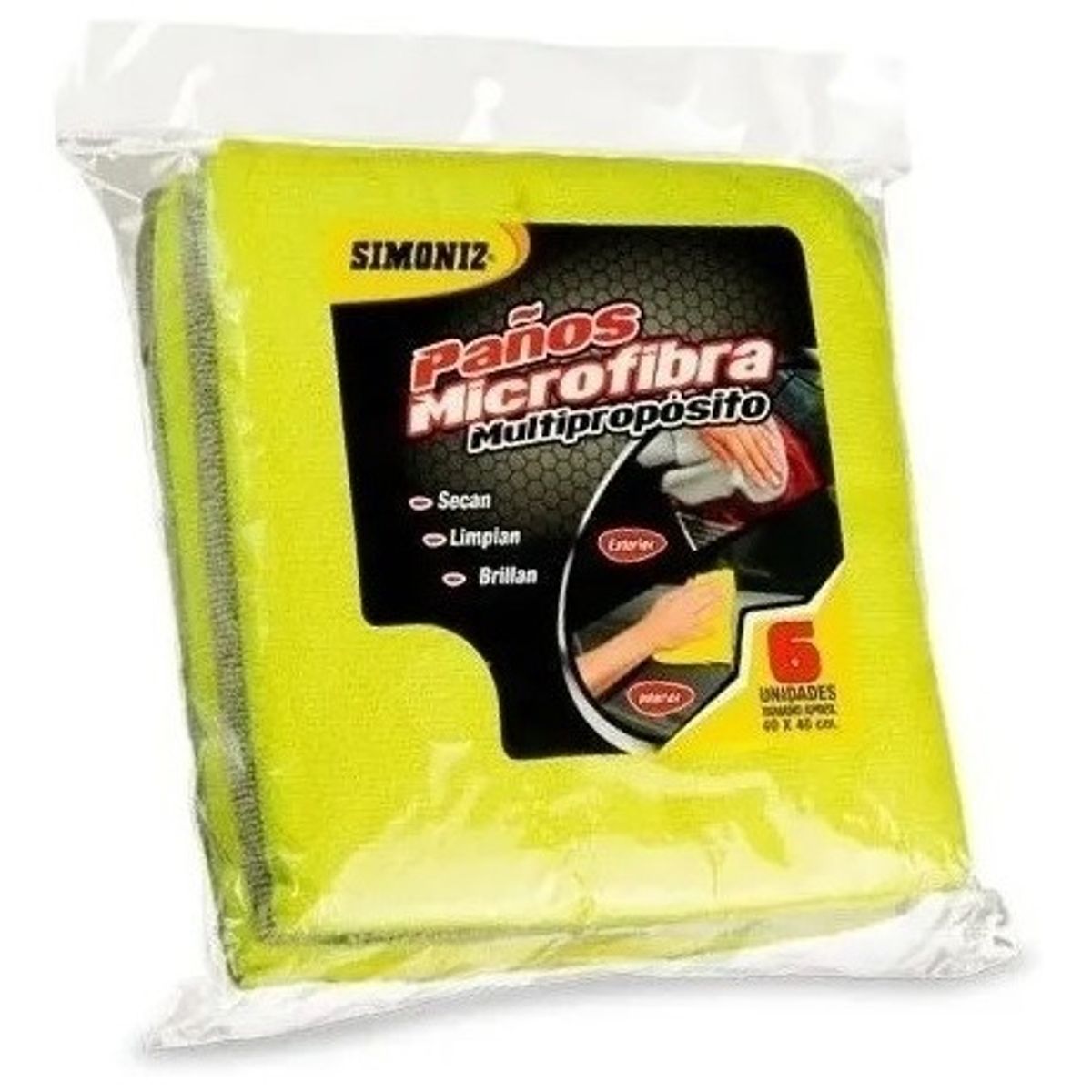 SIMONIZ - Paño Toalla Premium Con Microfibra De Brillo Maquillador X6