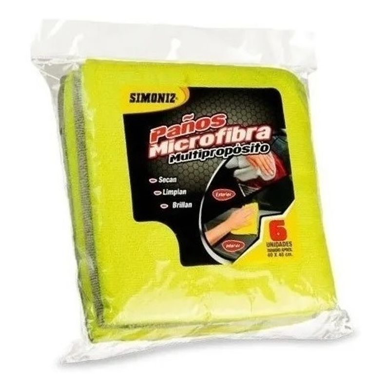 SIMONIZ - Paño Toalla Premium Con Microfibra De Brillo Maquillador X6