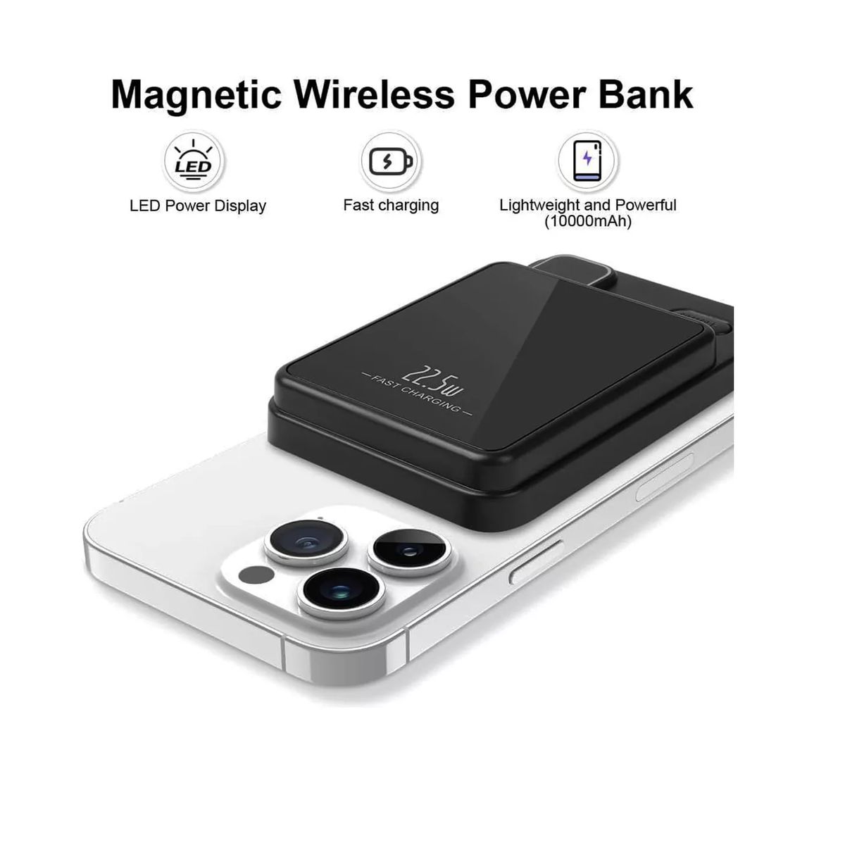 KRONE - Power Bank Banco Energía Inalámbrico Magnético 10.000 Mah