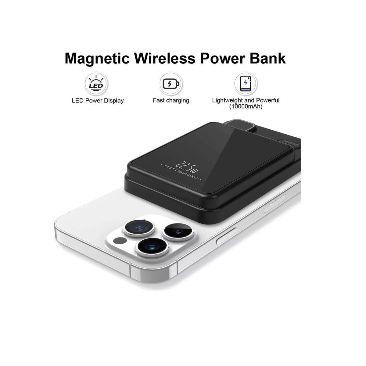 KRONE - Power Bank Banco Energía Inalámbrico Magnético 10.000 Mah