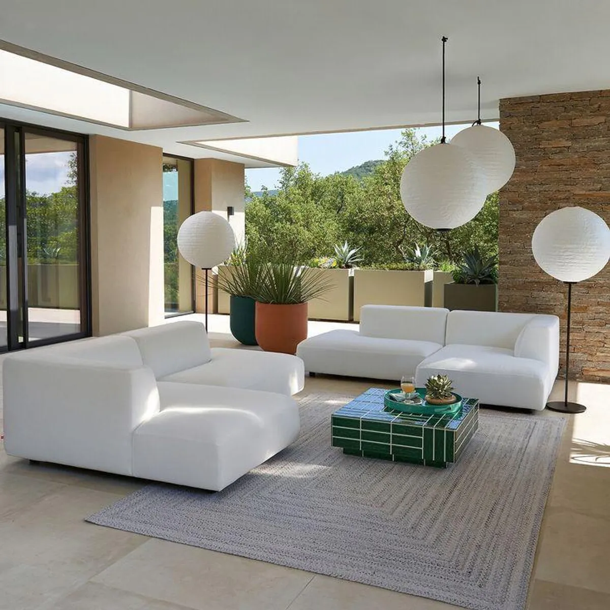GENERICO - Juego de sala moderno blanco muebles modernos