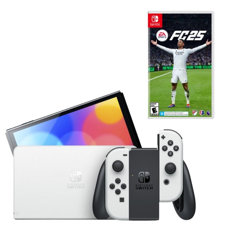 NINTENDO - Consola Nintendo Switch Oled Blanco Con Juego Fc 25 Fisico