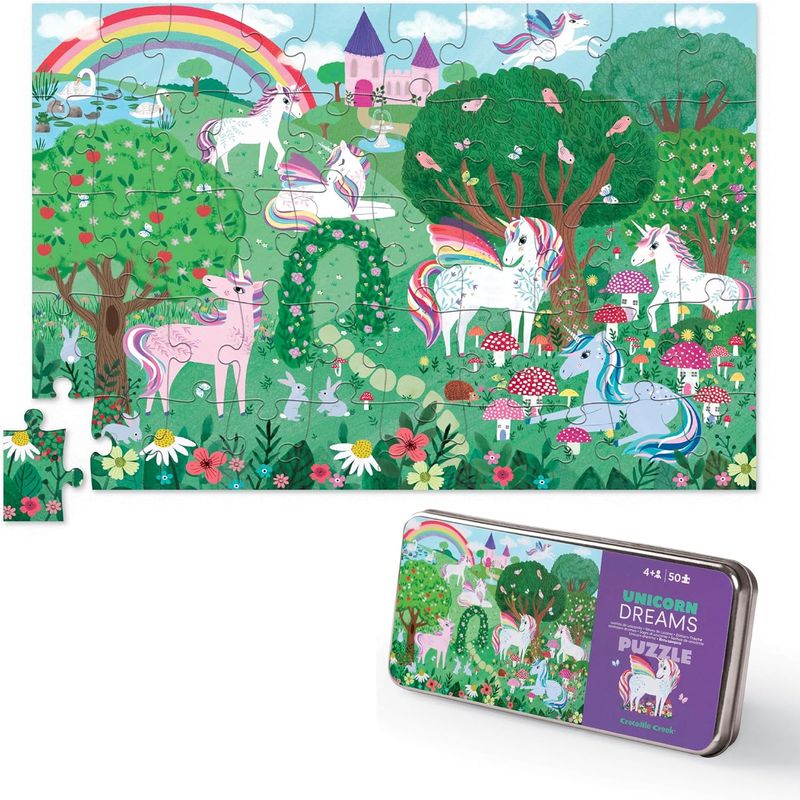 CROCODILE CREEK - ROMPECABEZAS PARA NIÑAS - UNICORNIOS - CAJA METÁLICA