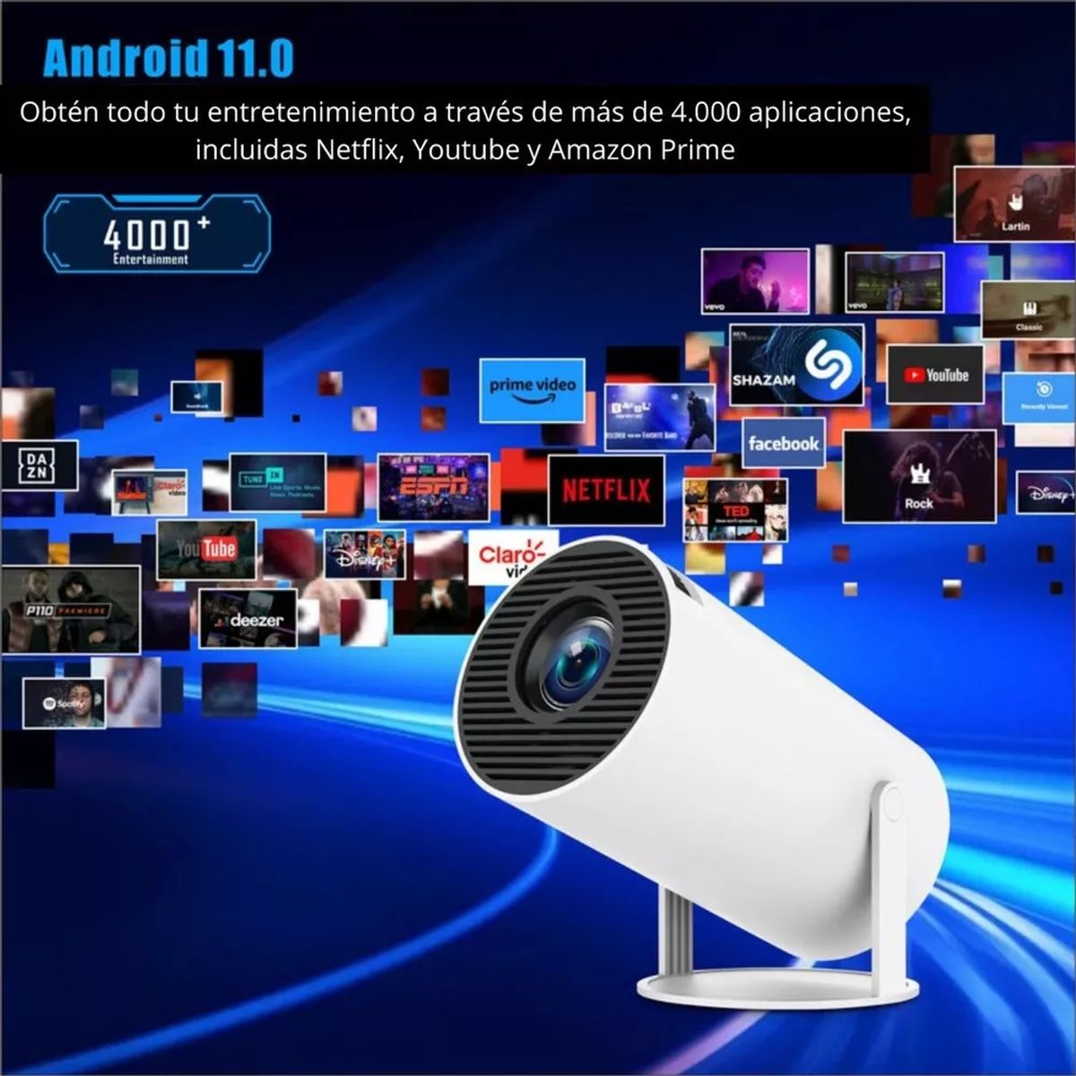 GENERICO - Proyector Smart 4k Hy300 Hd Wifi Bluetooth
