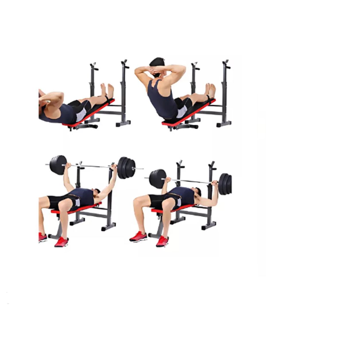 GENERICO - Banco plano declinable 3 niveles con rack ajustable