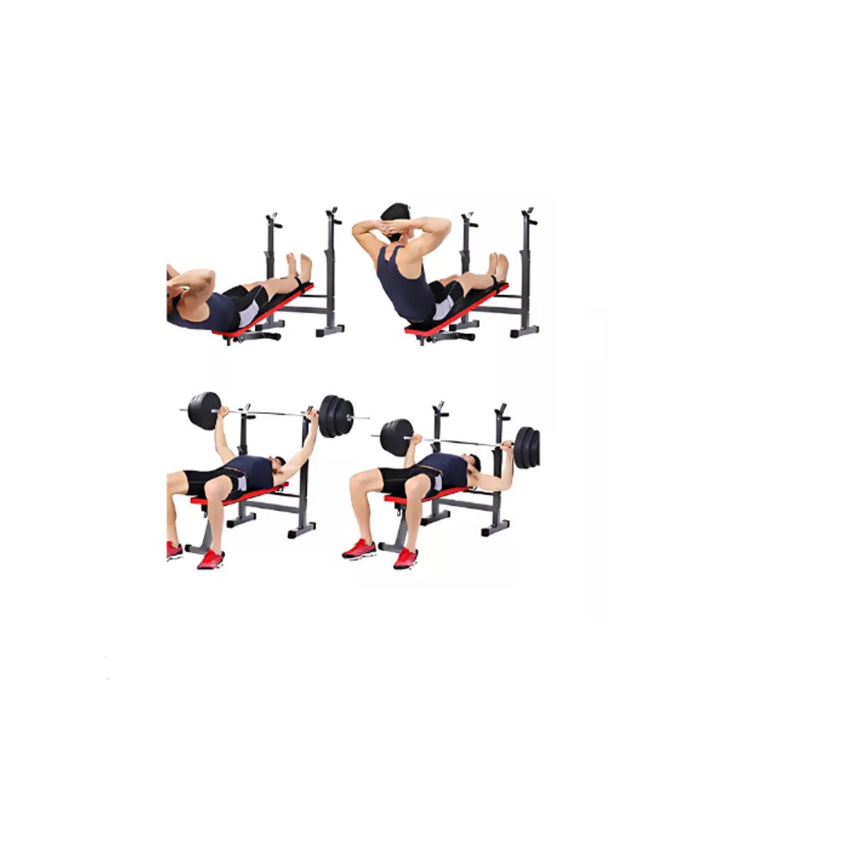 GENERICO - Banco plano declinable 3 niveles con rack ajustable