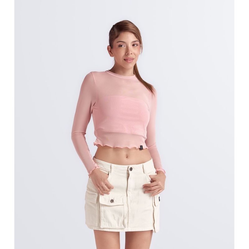 TYPER - Blusa Para Mujer Slim En Mesh Typer