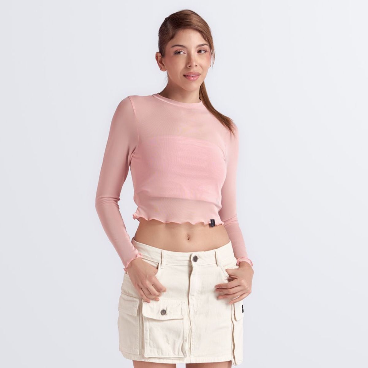 TYPER - Blusa Para Mujer Slim En Mesh Typer