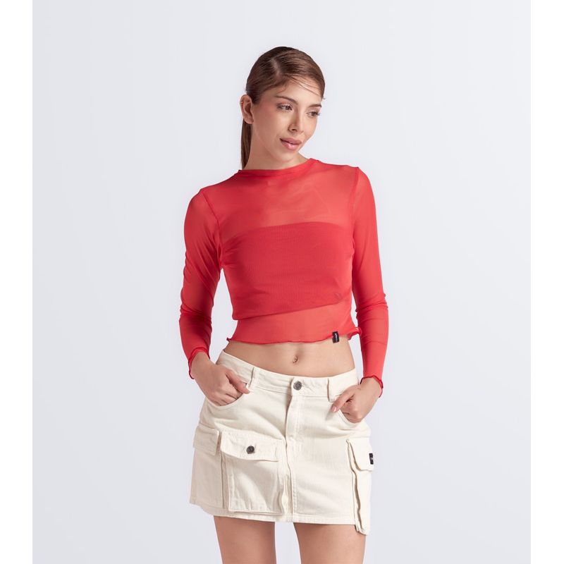 TYPER - Blusa Para Mujer Slim En Mesh Typer