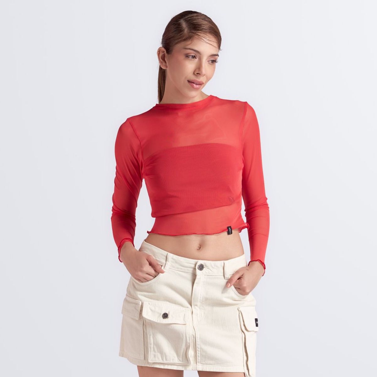 TYPER - Blusa Para Mujer Slim En Mesh Typer