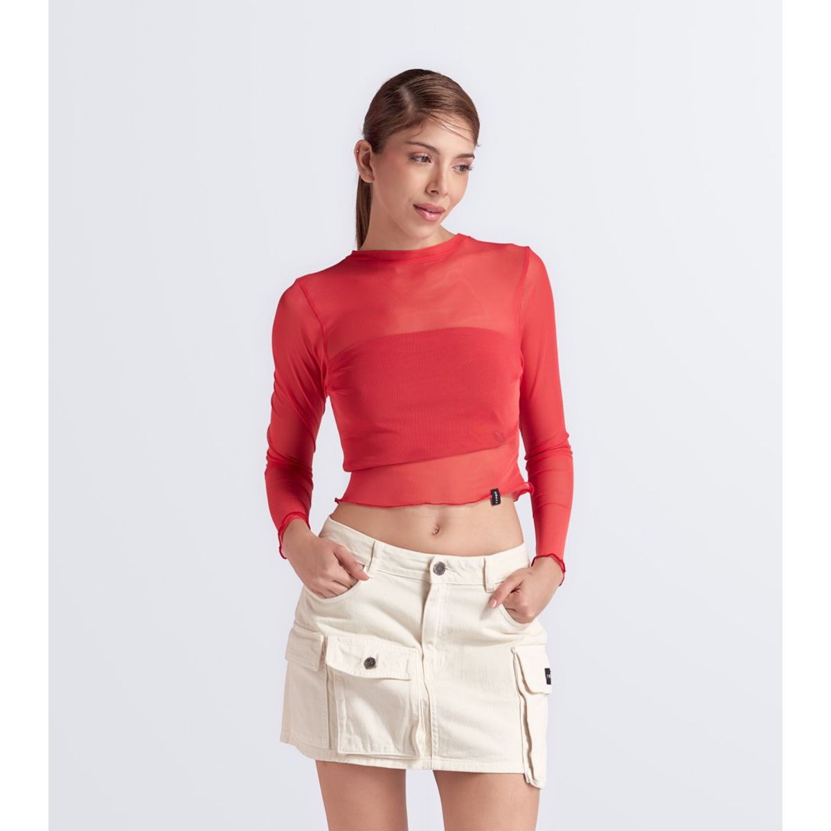 TYPER - Blusa Para Mujer Slim En Mesh Typer