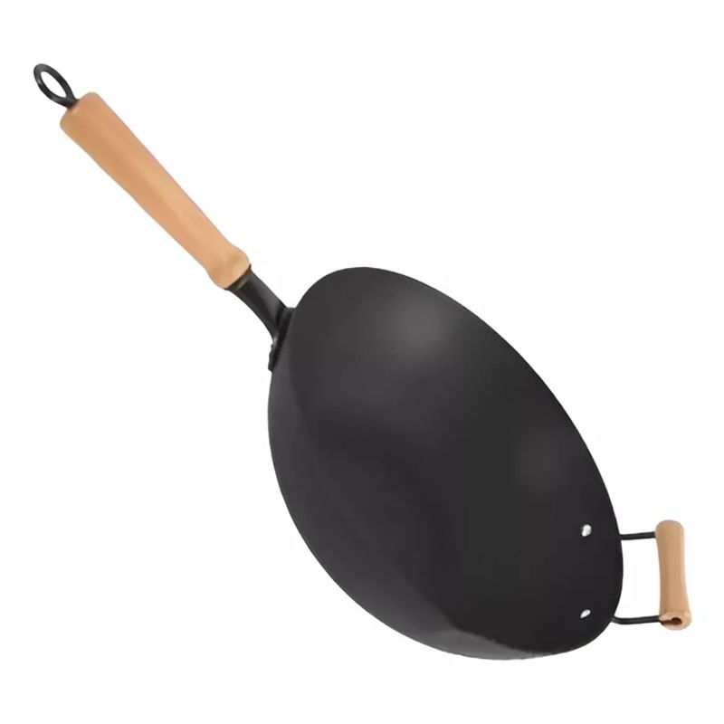 GENERICO - Sartén Wok Chino Original Tradicional Acero carbono Libre de Teflón