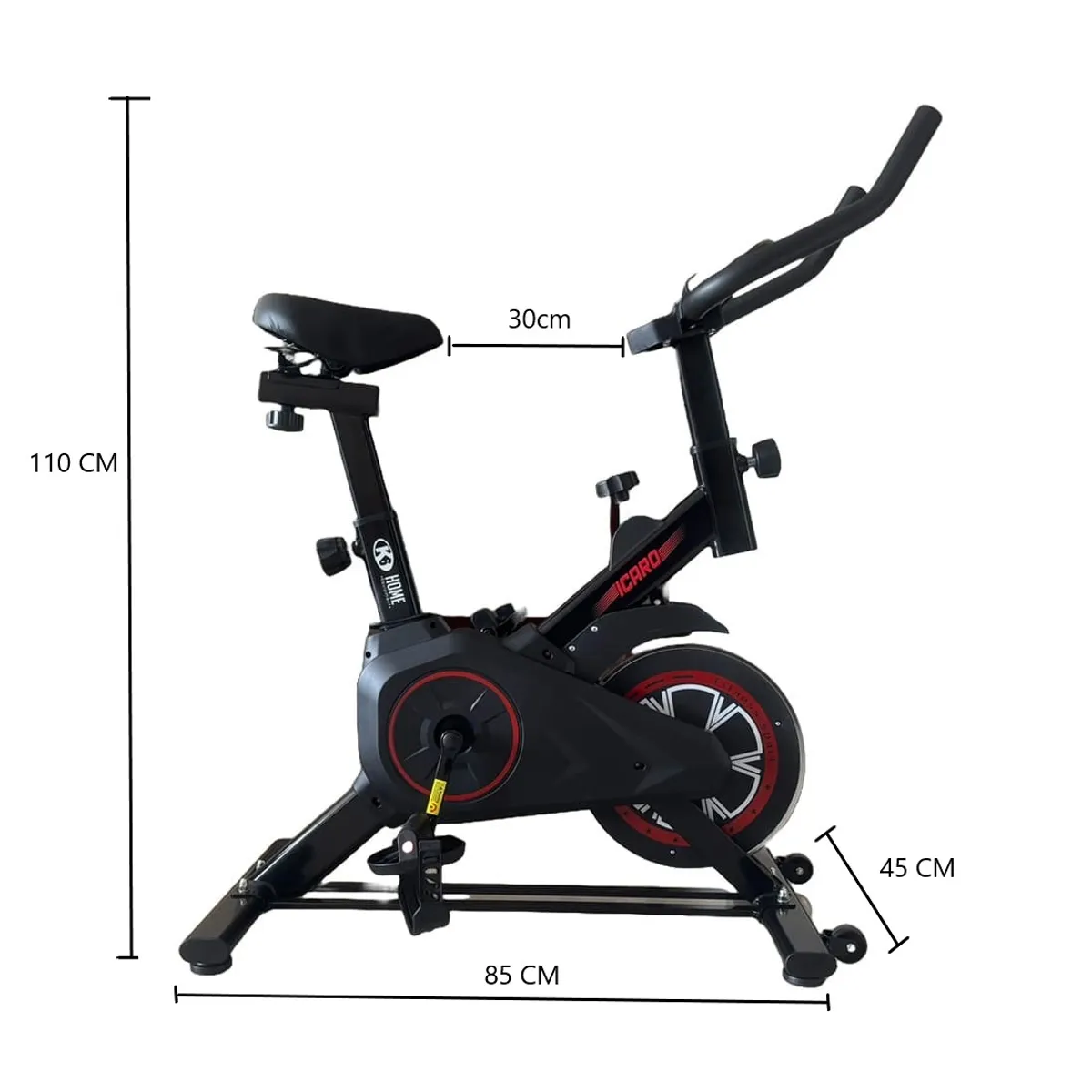 K6 - Bicicleta Estatica de Spinning Volante ajustable K6 V2 Icaro Fitnnes Aeróbico y Anaeróbico