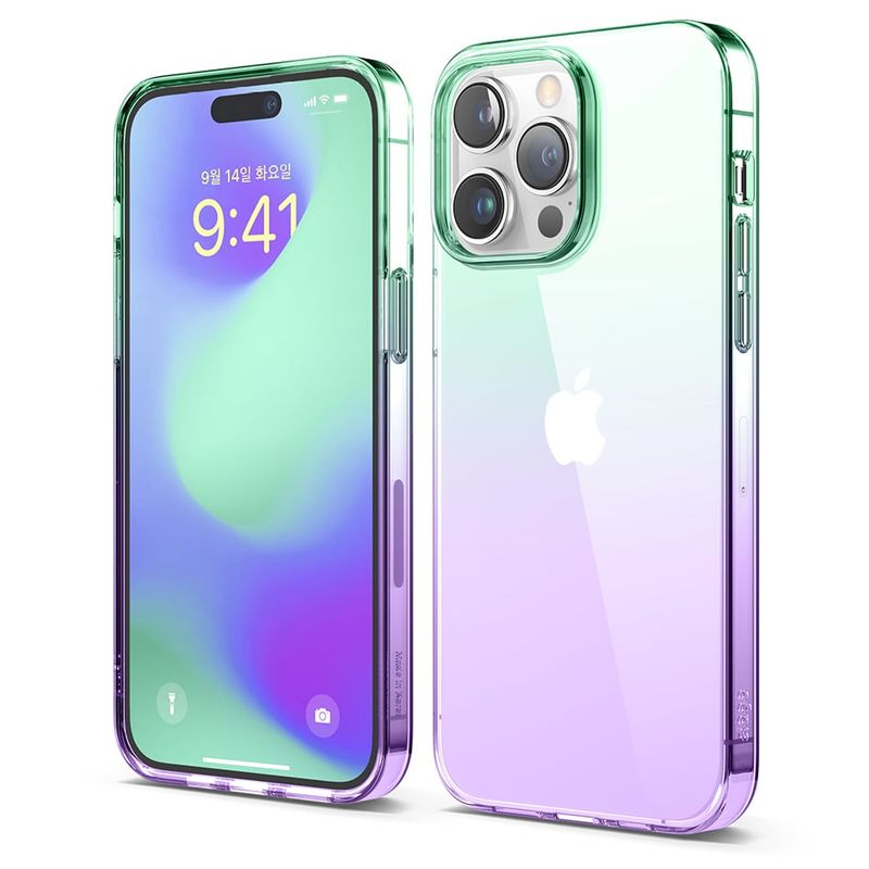 ELAGO - ELAGO Estuche Compatible iPhone 14 Pro Max Aurora Verde Morado
