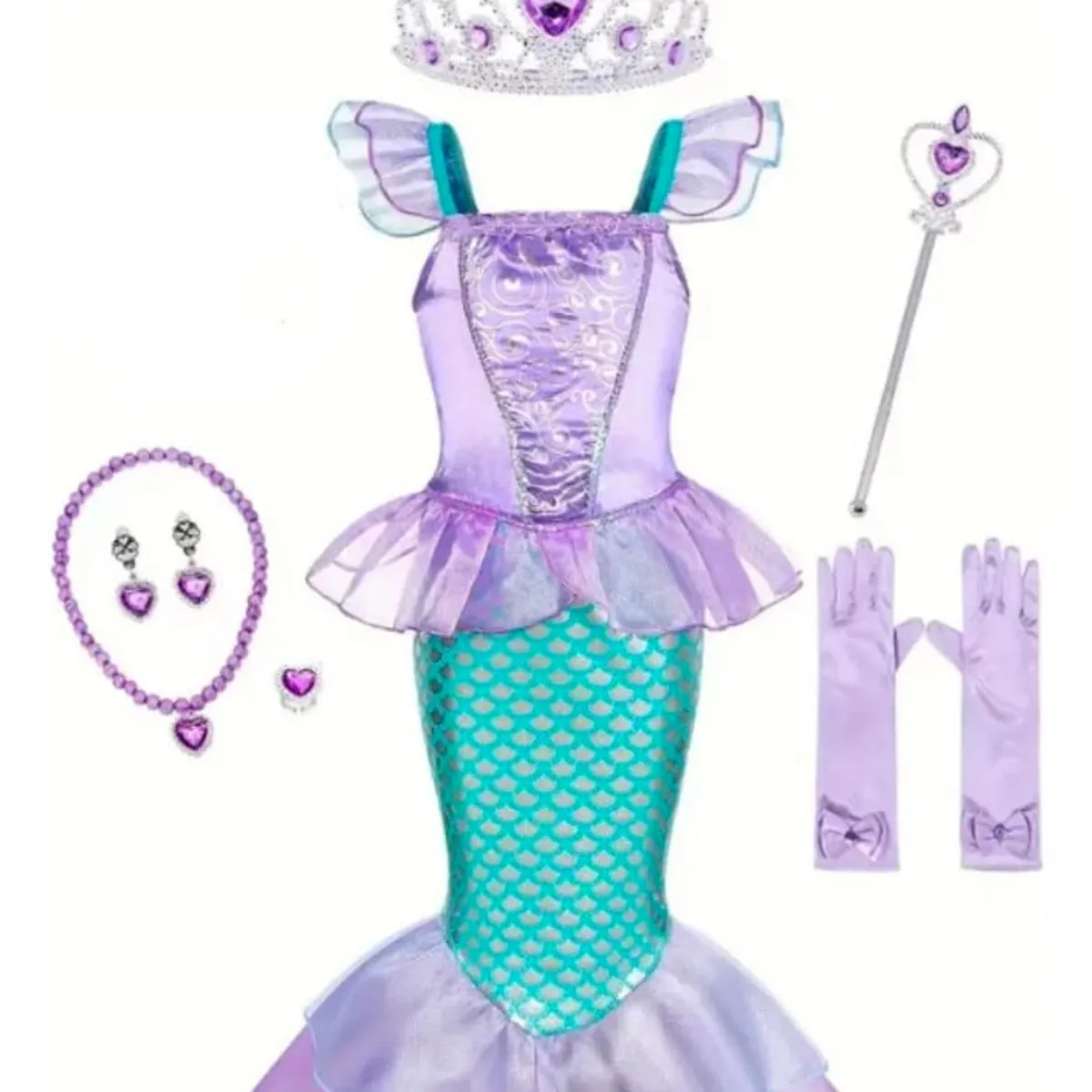 GENERICO - Disfraz sirena niña talla 10 disfraz sirenita ariel