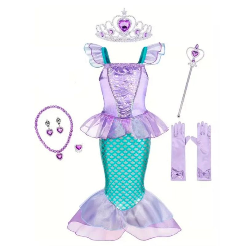 GENERICO - Disfraz sirena niña talla 8 disfraz sirenita ariel
