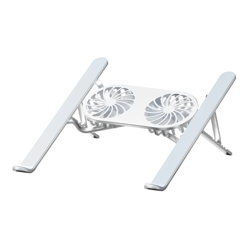 GENERICO - Soporte Ergonomico Aluminio Para Pc Tablet Doble Ventilador