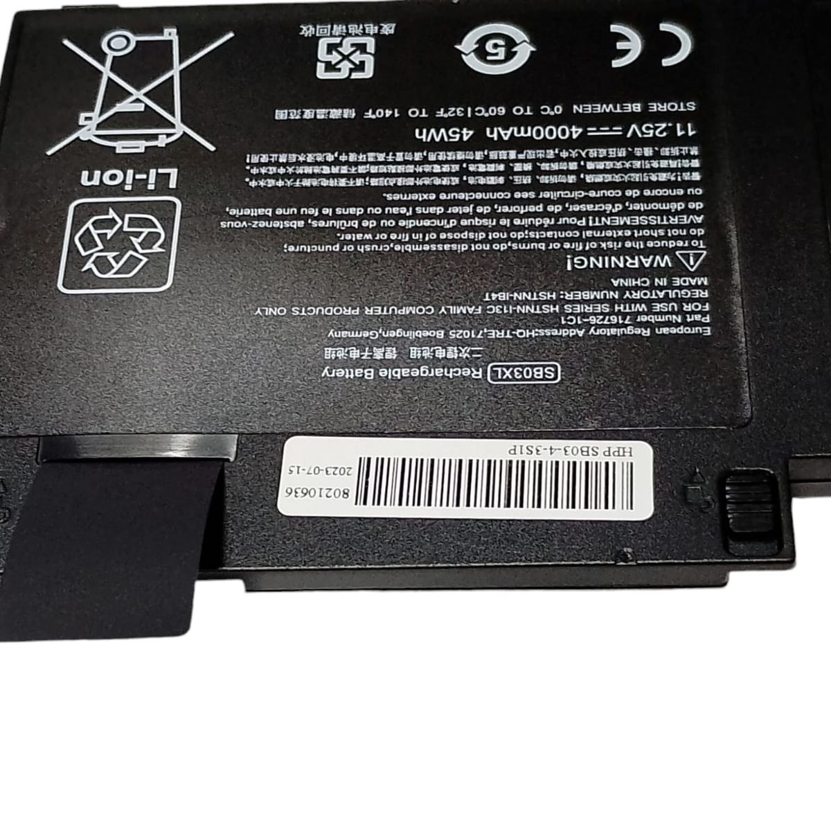 GENERICO - Bateria Para Hp Sb03xl  11,25V 4000mAh 45Wh (interna)