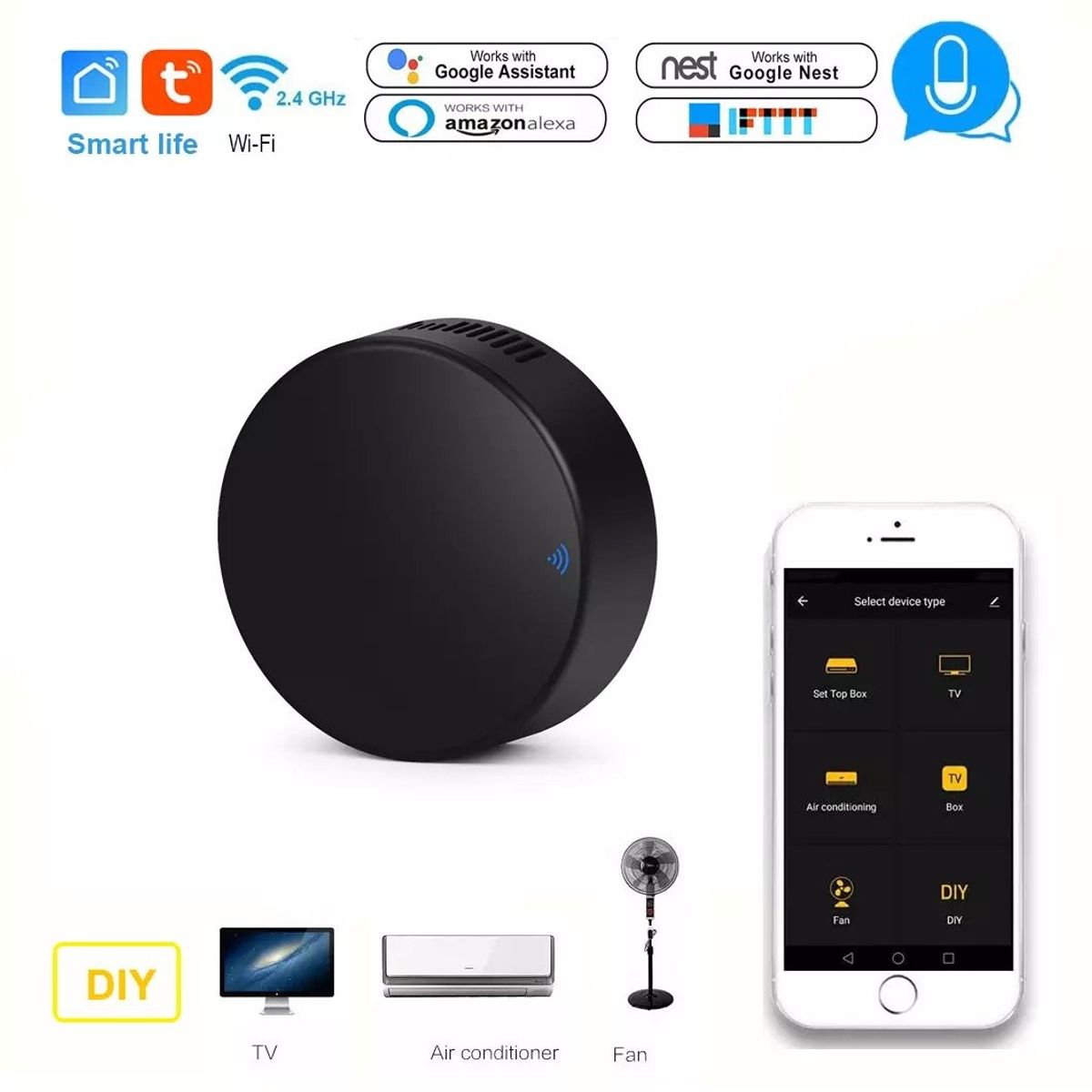 GENERICO - Control Remoto Universal Wifi Ir+rf Tuya Domótica