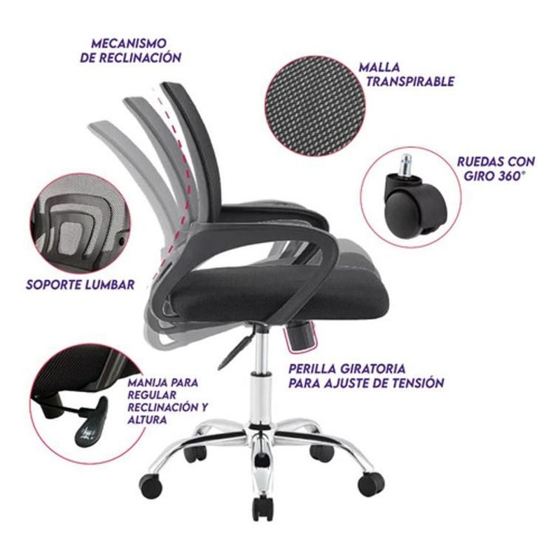 DIMATEX LEON - Silla Oficina Escritorio Ergonómica Giratoria Refbrunei