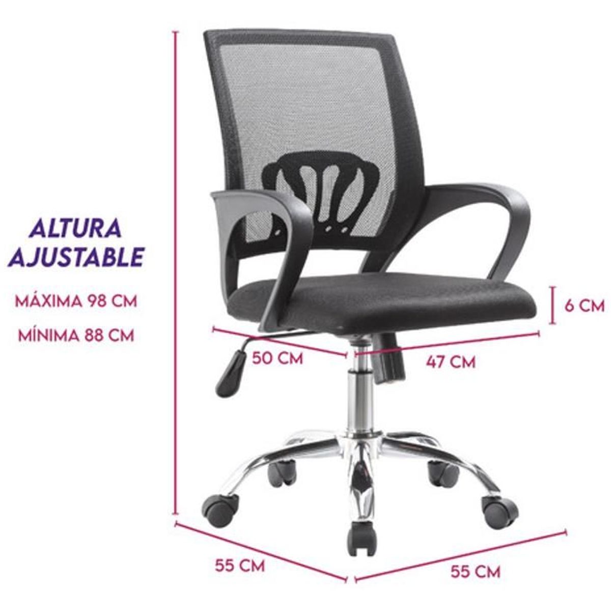DIMATEX LEON - Silla Oficina Escritorio Ergonómica Giratoria Refsingapur