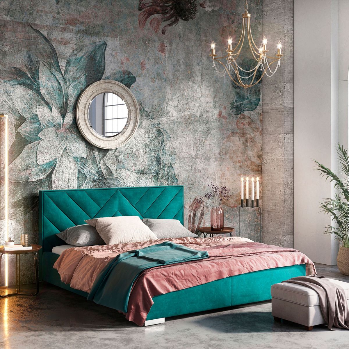 GENERICO - Base cama Acolchada 140 x 190 Doble Color Gris Antirasguños