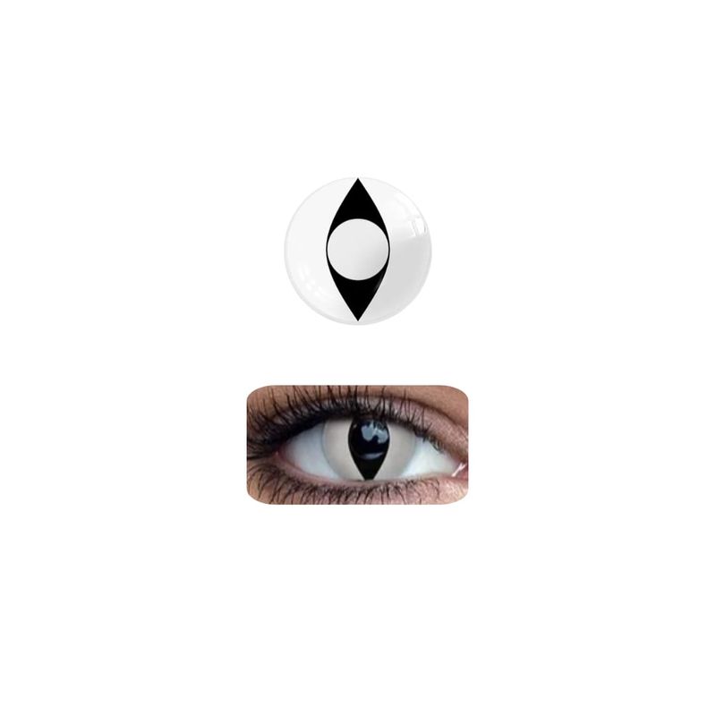 GENERICO - Lentes De Contacto Fantasía Con Porta Lentes MY08 BLANCO