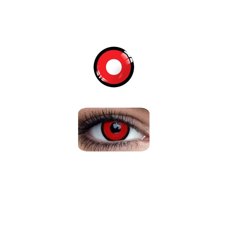 GENERICO - Lentes De Contacto Fantasía Con Porta Lentes MY20 RojoNegro