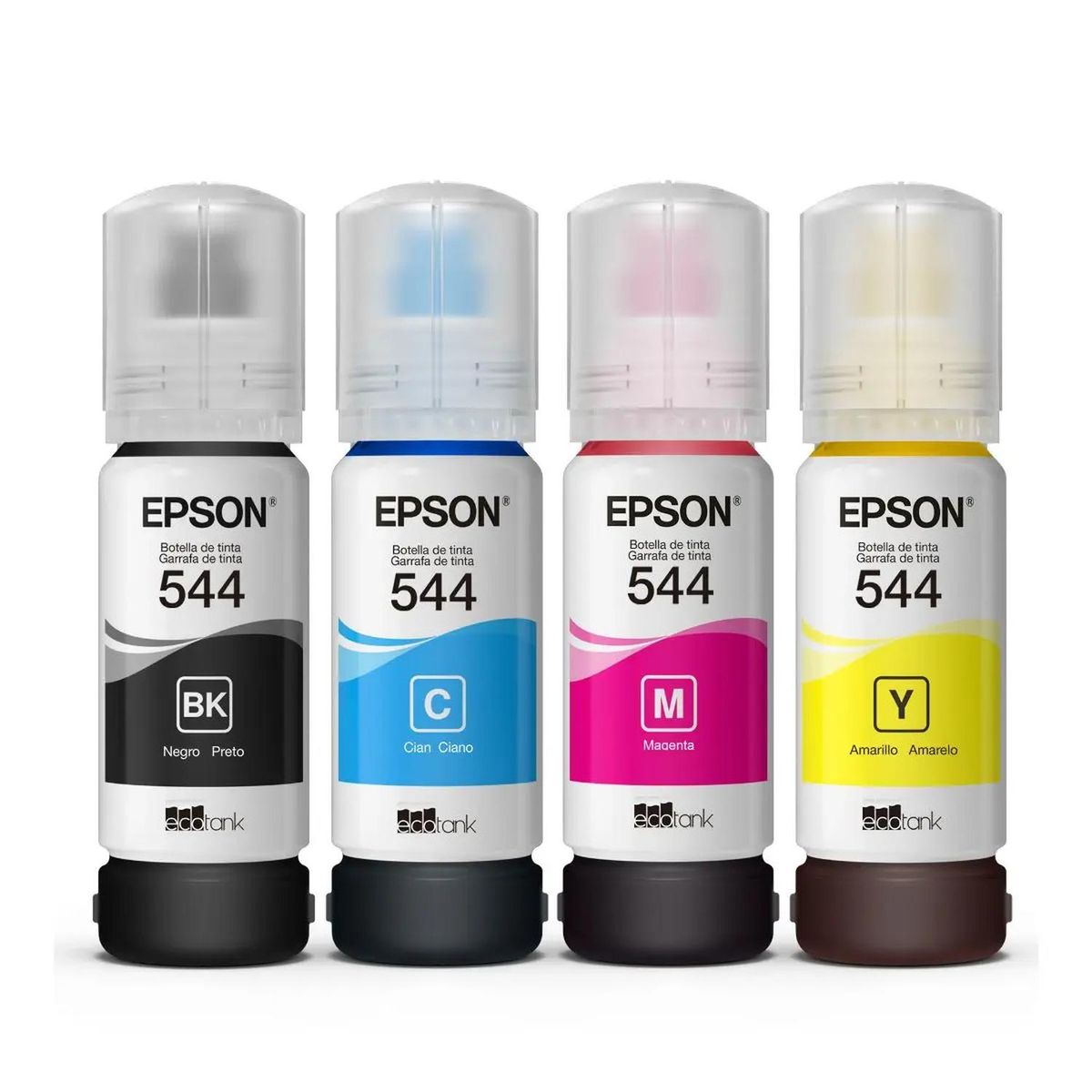 EPSON - Botellas de Tinta Epson Ecofit Color Negro Cian Magenta y Amarillo T544 4 unidades