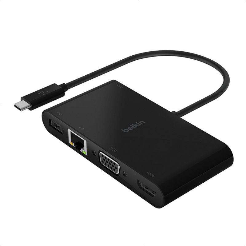 BELKIN - Adaptador + Carga USB-C 100W  Belkin USB-A RJ45 HDMI VGA