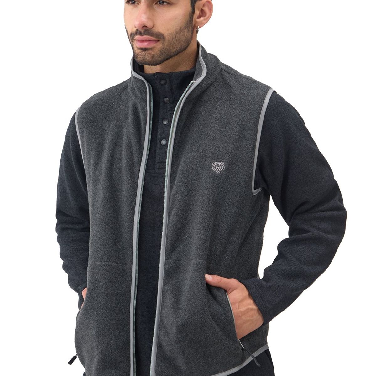 SANTANA - Chaleco Térmico Hombre Laguna de Tota Gris Oscuro