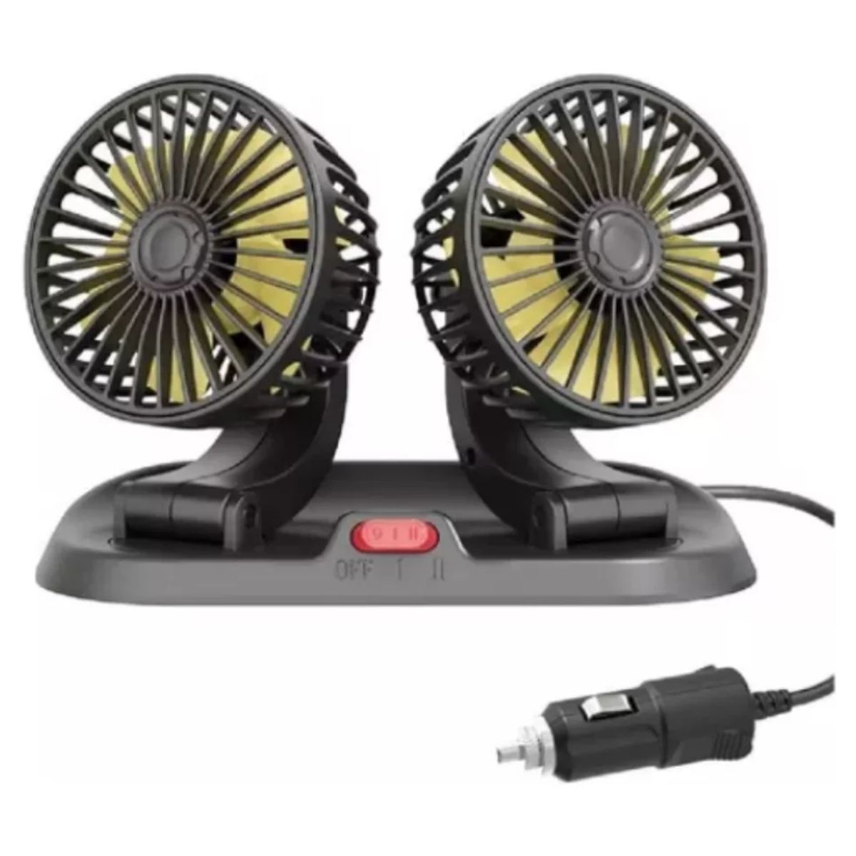 GENERICO - Ventilador Doble Cabeza Giratorio para Coche