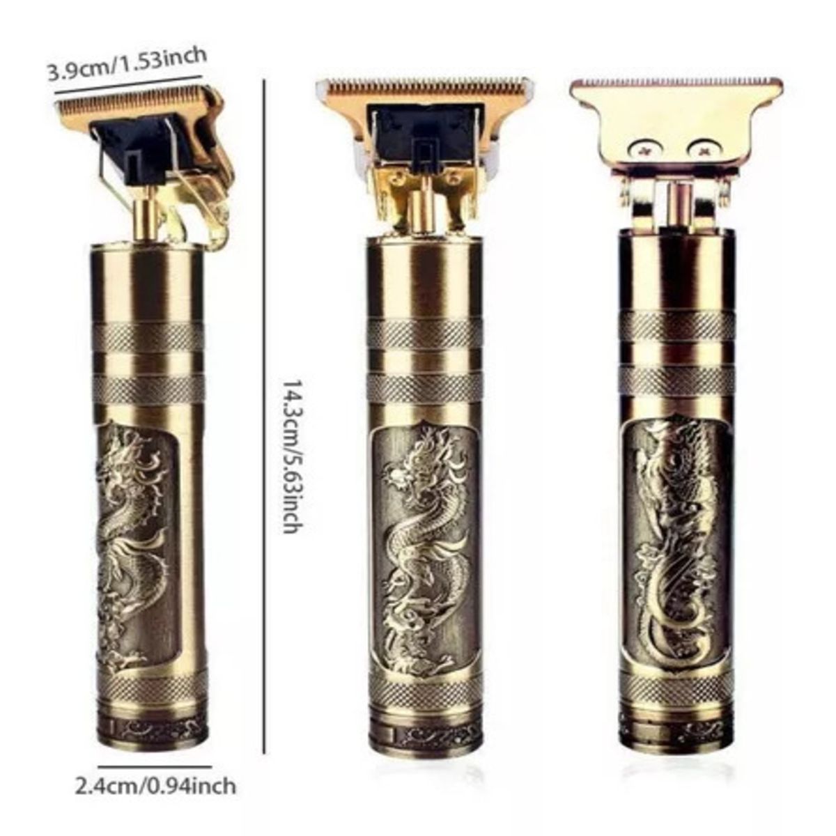 GENERICO - Máquina Profesional Corta Patilla Barba Pelo Vintage Color Dorado
