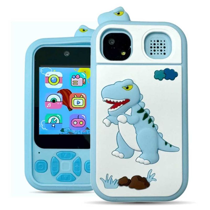 ONE PIXEL - Cámara Infantil Digital Tipo Smartphone Dinosaurio Azul