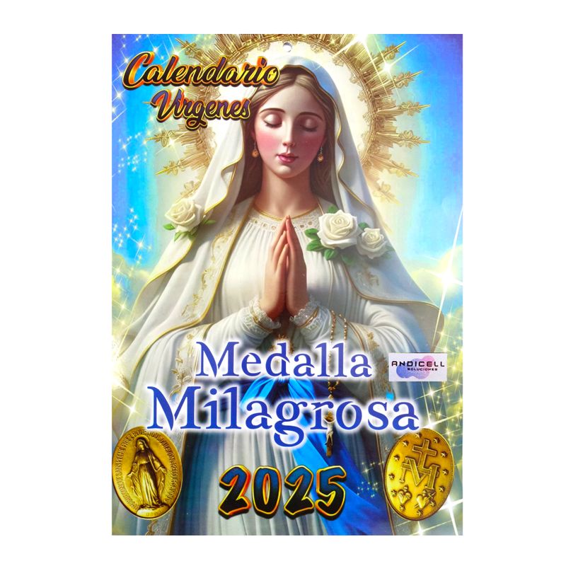 GENERICO - Calendario Almanaque 2025 de Pared Vertical Virgenes