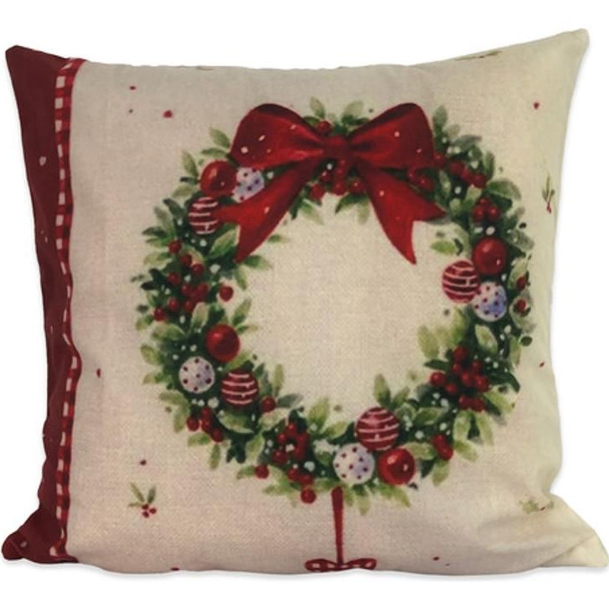 DIMATEX LEON - Funda Cojín Navideño Decoración Navidad 45x45cm Guirnalda