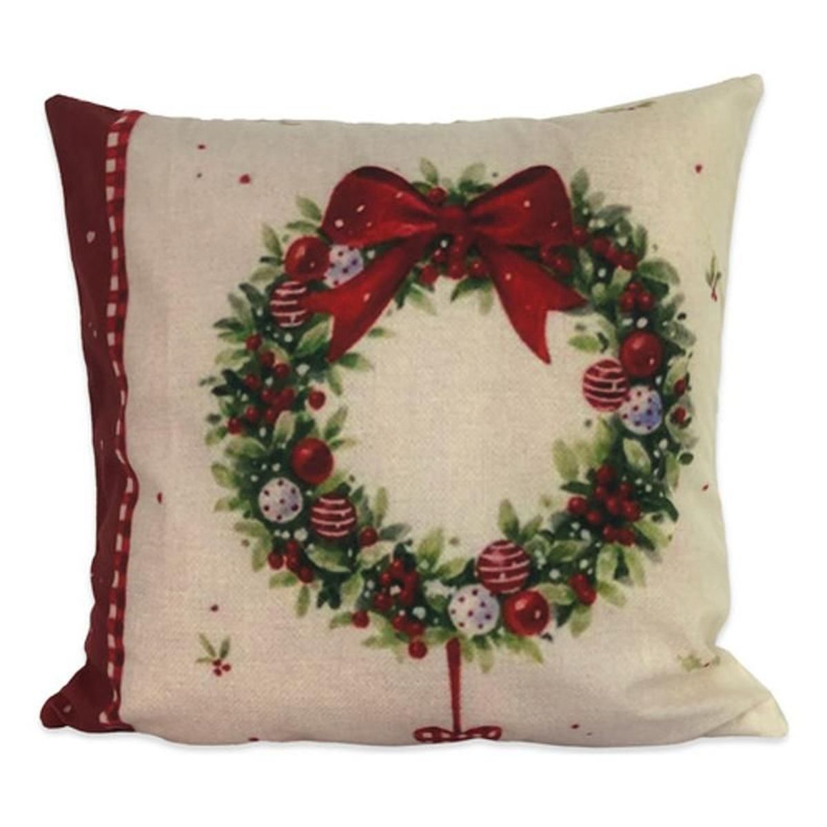 DIMATEX LEON - Funda Cojín Navideño Decoración Navidad 45x45cm Guirnalda