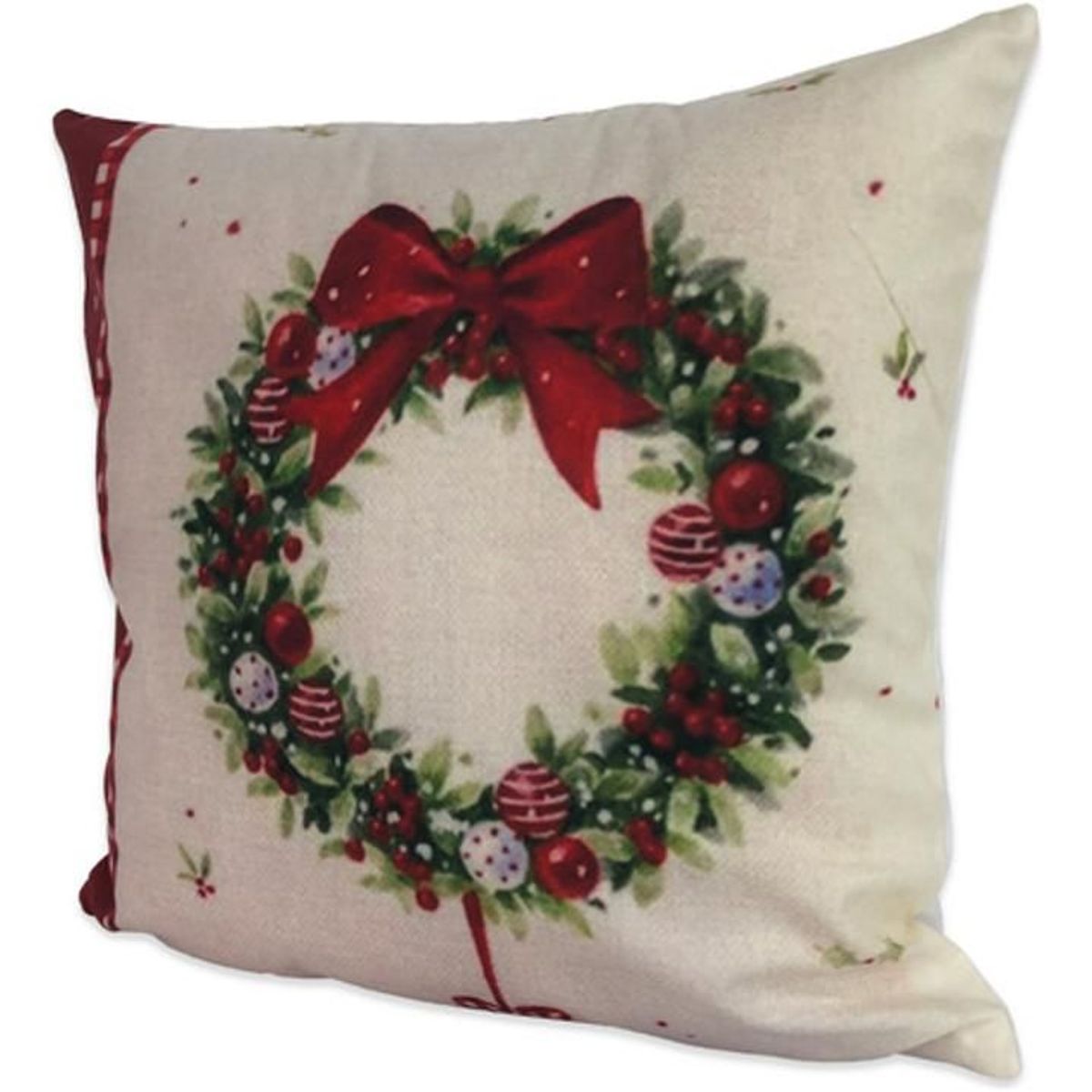 DIMATEX LEON - Funda Cojín Navideño Decoración Navidad 45x45cm Guirnalda