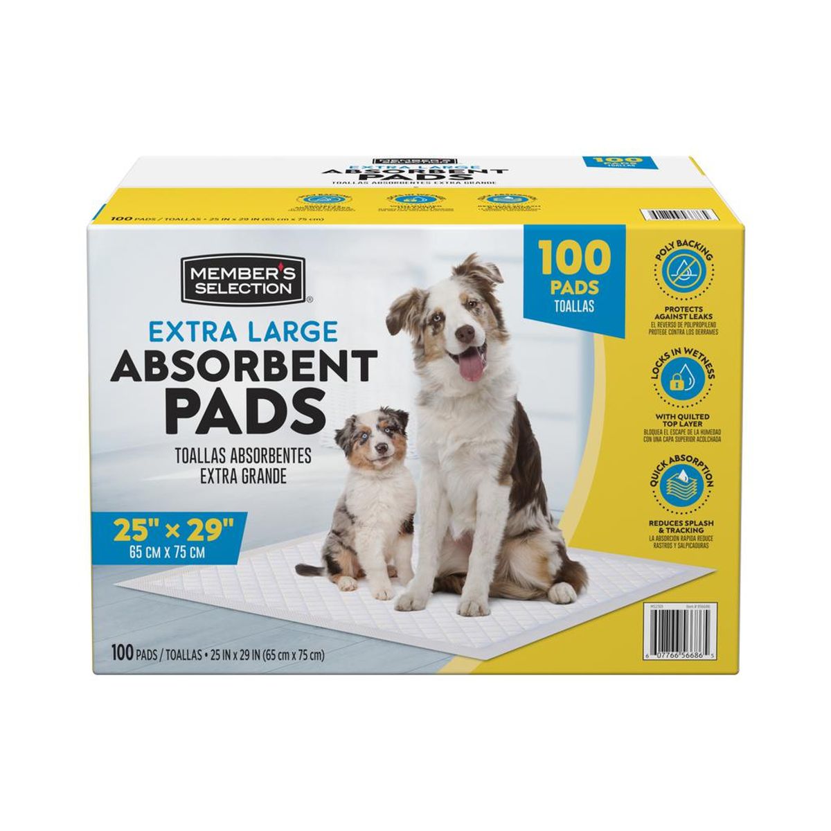 MEMBERS SELECTION - Almohadillas Absorbentes XL 100 Unds / 66 cm x 76 cm