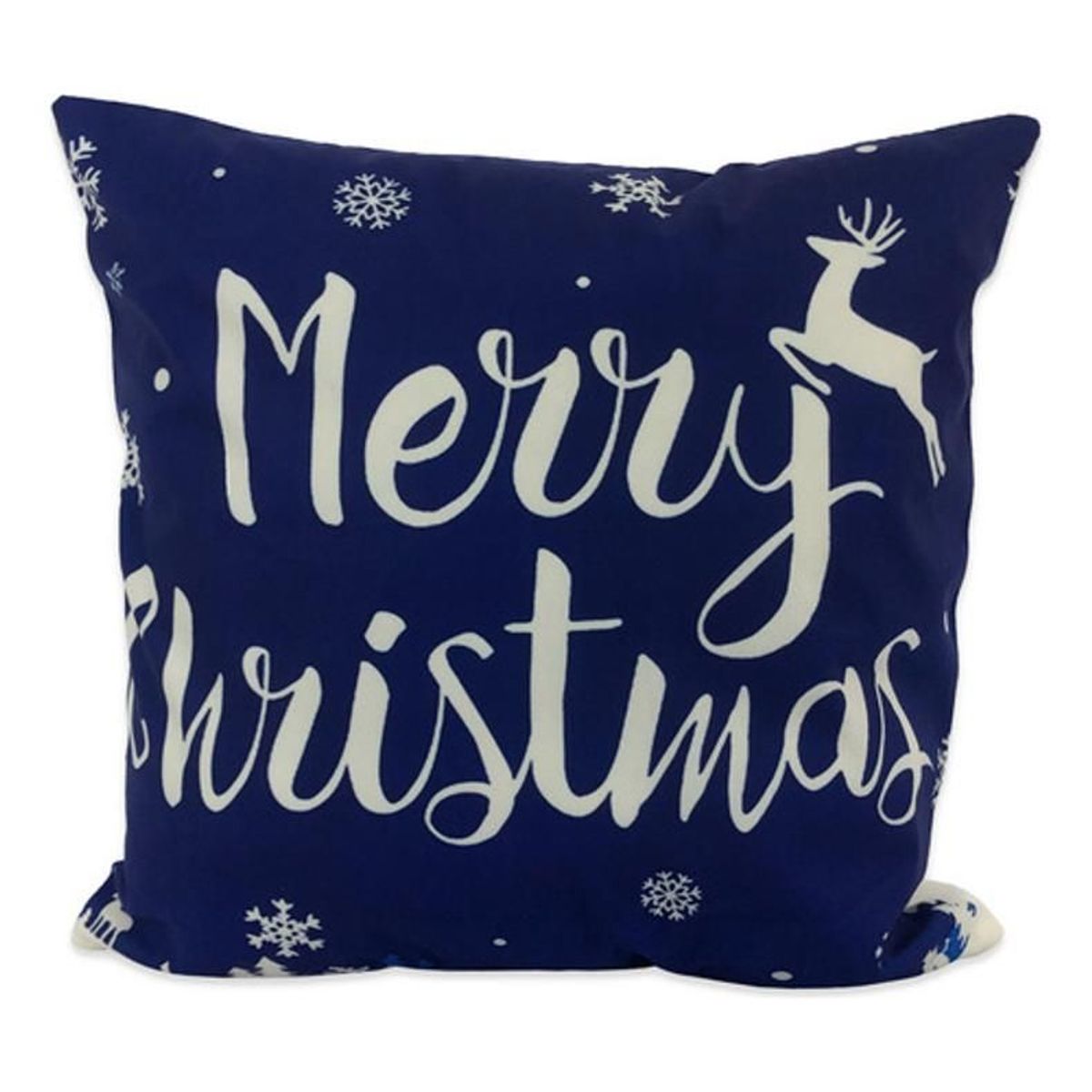 DIMATEX LEON - Funda Cojín Navideño Decoración Navidad 45x45cm FelizNAzul