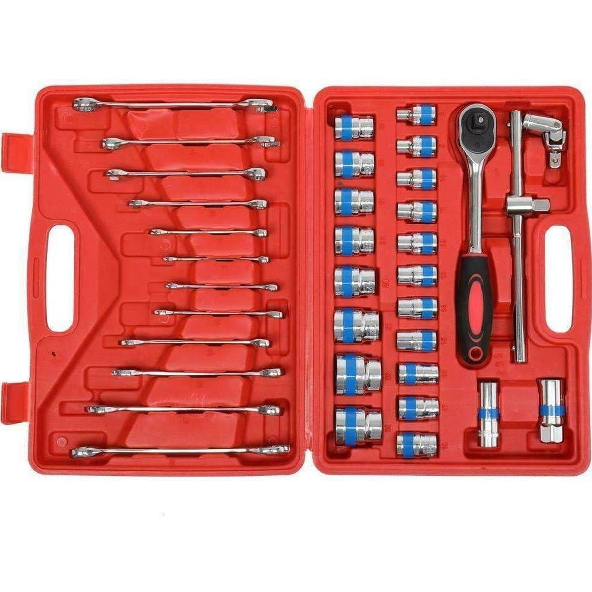 ONE PIXEL - Caja De Herramientas Juego De Llaves Y Copas 37 Piezas