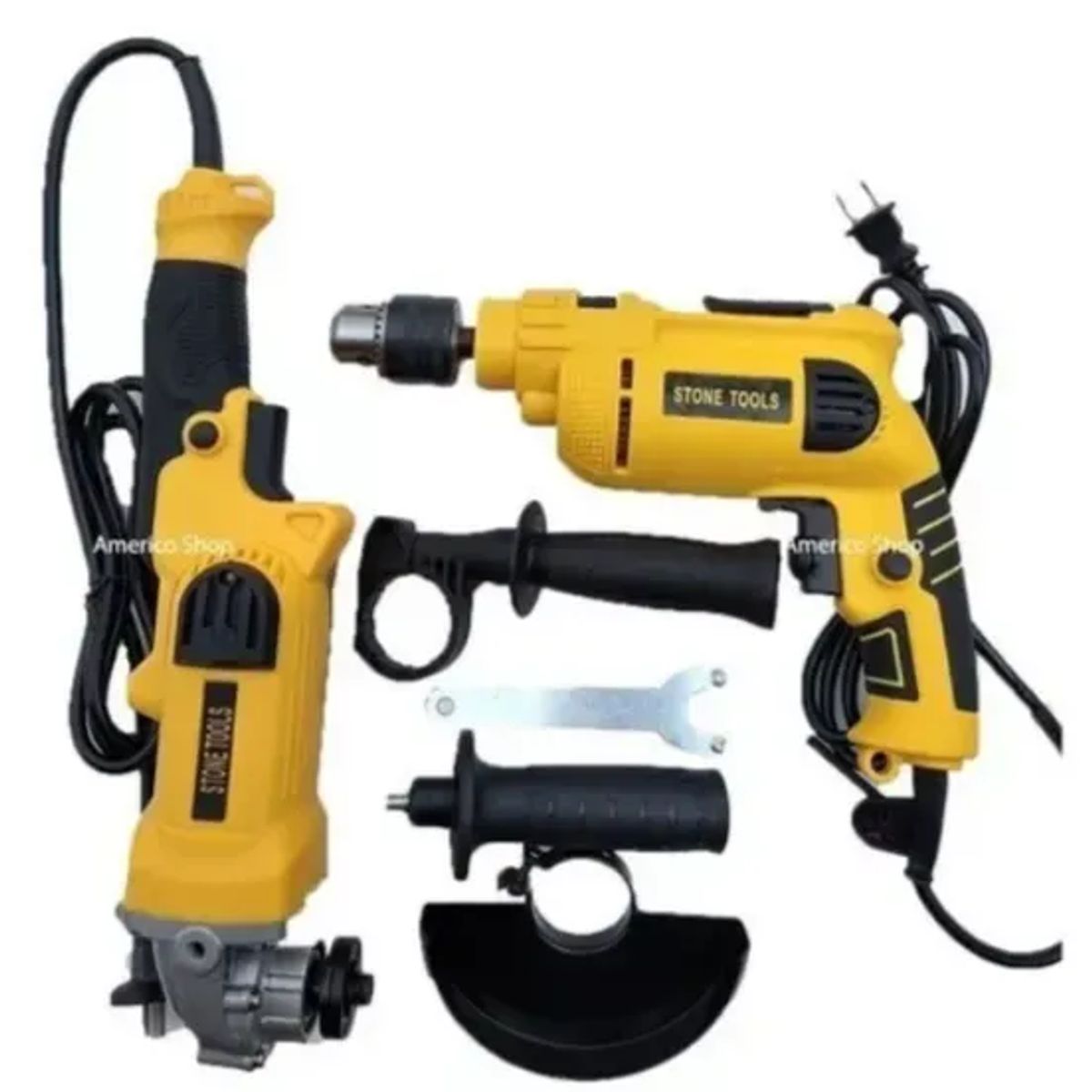 GENERICO - Combo Taladro Mandril 1/2 Y Pulidora Trabajo Pesado 5 Herramientas 2 En 1