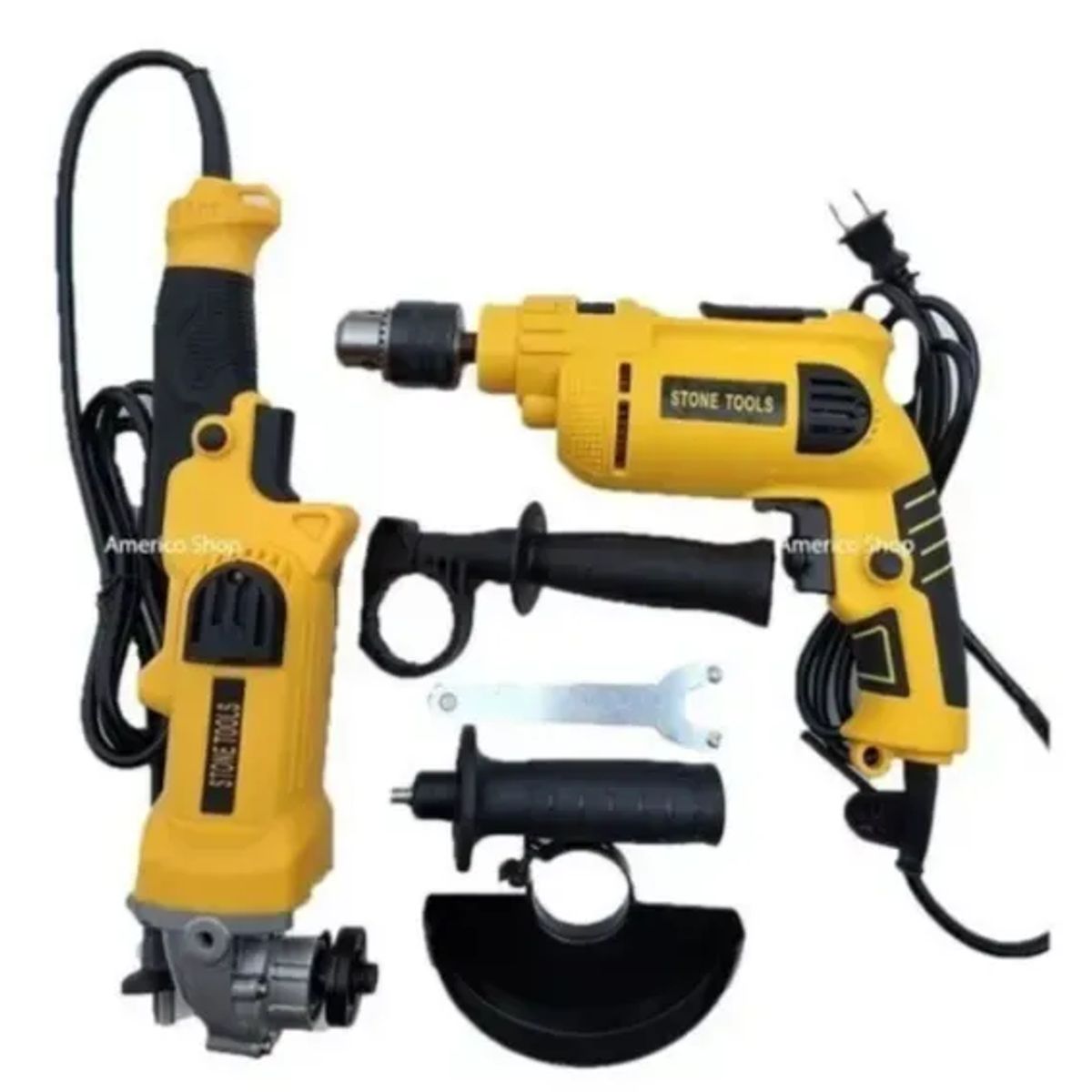 GENERICO - Combo Taladro Mandril 1/2 Y Pulidora Trabajo Pesado 5 Herramientas 2 En 1