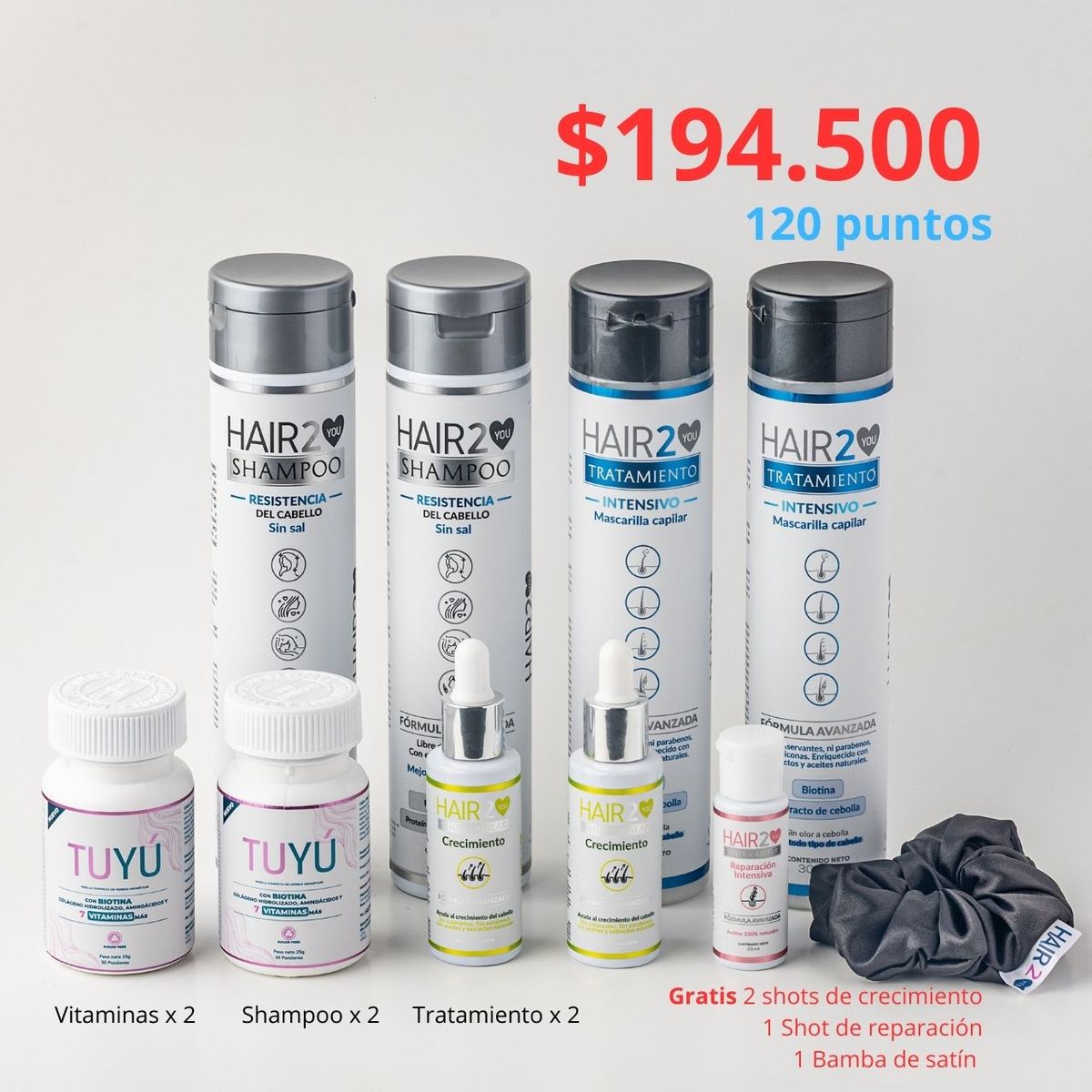 HAIR2YOU - Rutina 2 meses contra la caída del cabello x 9 Productos!