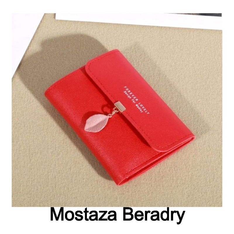 GENERICO - BILLETERA  ROJA  FINA  PARA MUJER DISENO ELEGANTE SOFISTICADO