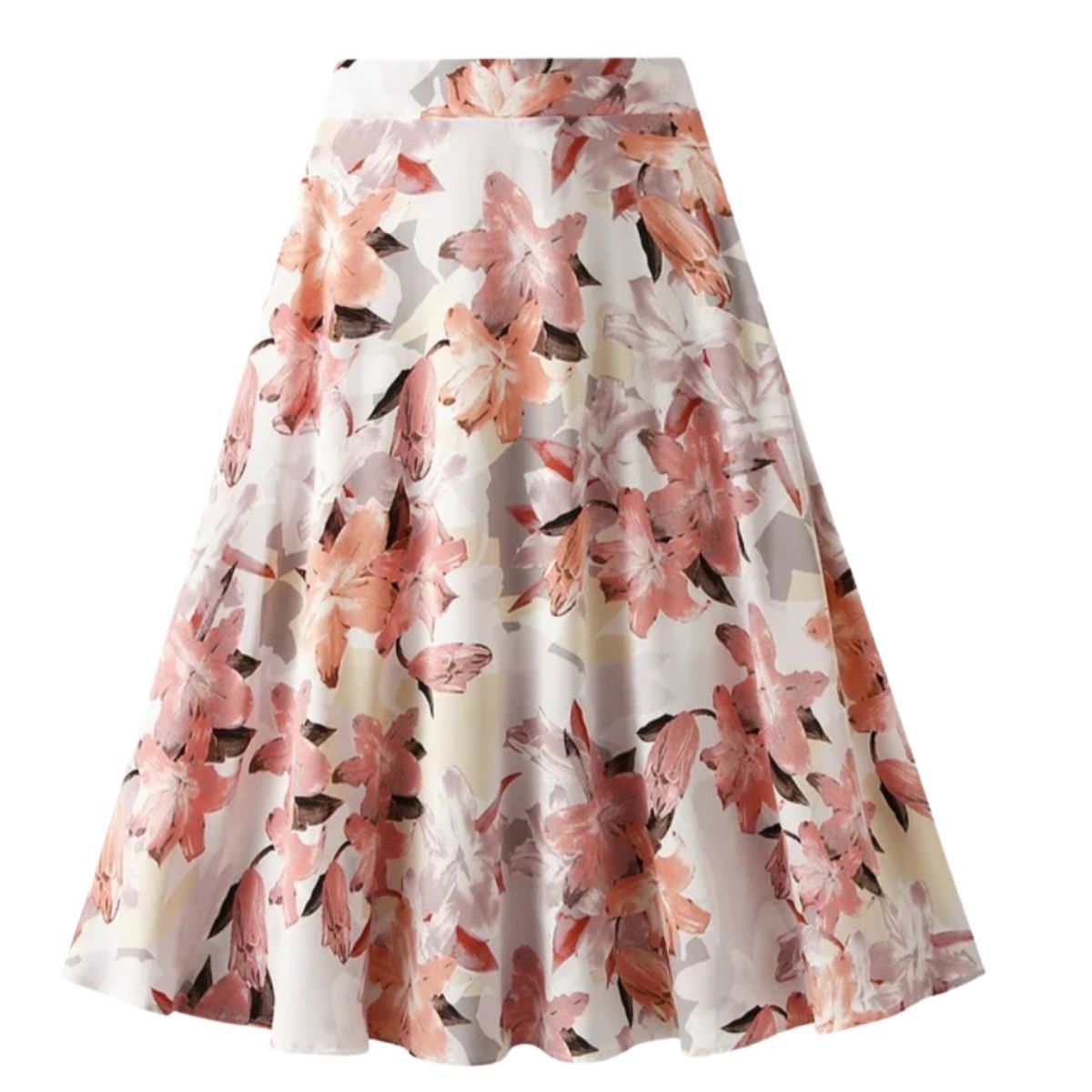 YURELKSHOP - FALDA MIDI CASUAL ELEGANTE  ESTAMPADA CAMPANA