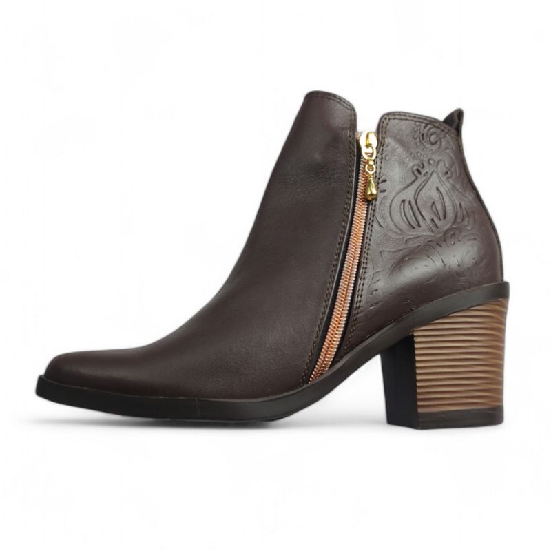 CALZADO CON ALTURA MONSERRATE - Botines en CUERO para mujer marca moreliber ref Eden café